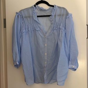 Blue striped Zara Top